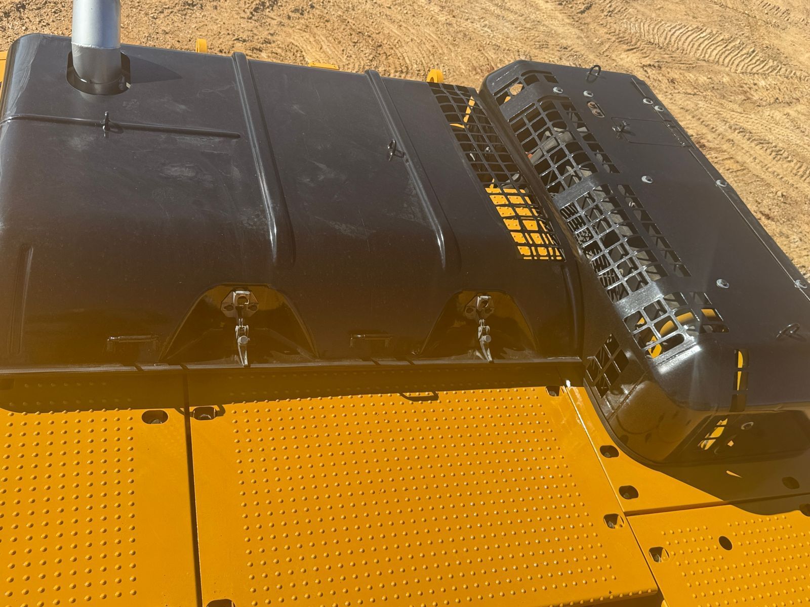 Close-up of mining equipment components